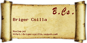 Briger Csilla névjegykártya